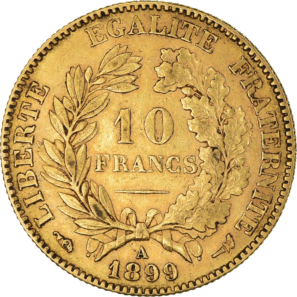 Coin, France, Cérès, 10 Francs, 1899, Paris, EF(40-45), Gold, KM:830
