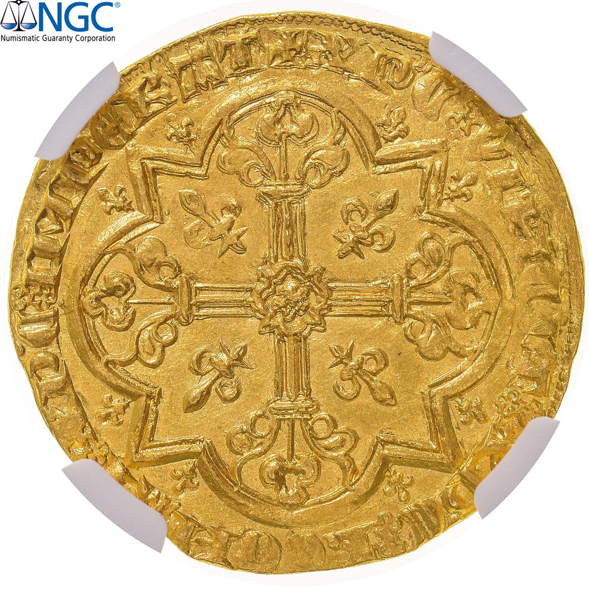 Moeda, França, Jean II le Bon, Mouton d'or, 1355, Pontivy's Hoard, NGC, MS63