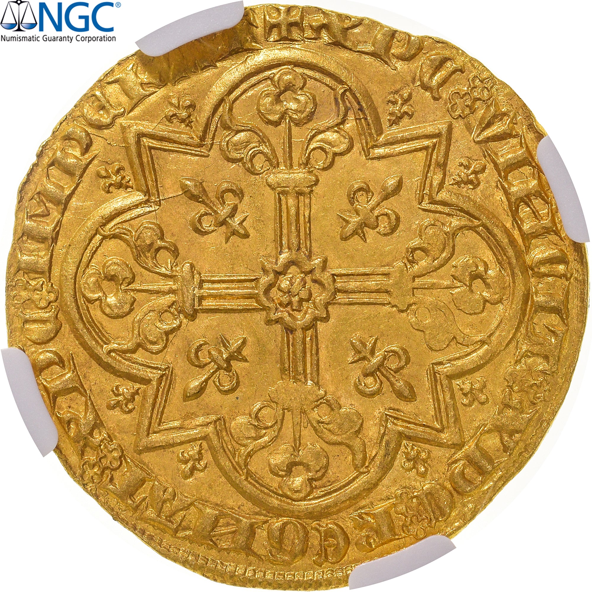 Coin, France, Jean II le Bon, Mouton d'or, 1355, Pontivy's Hoard, NGC, MS63
