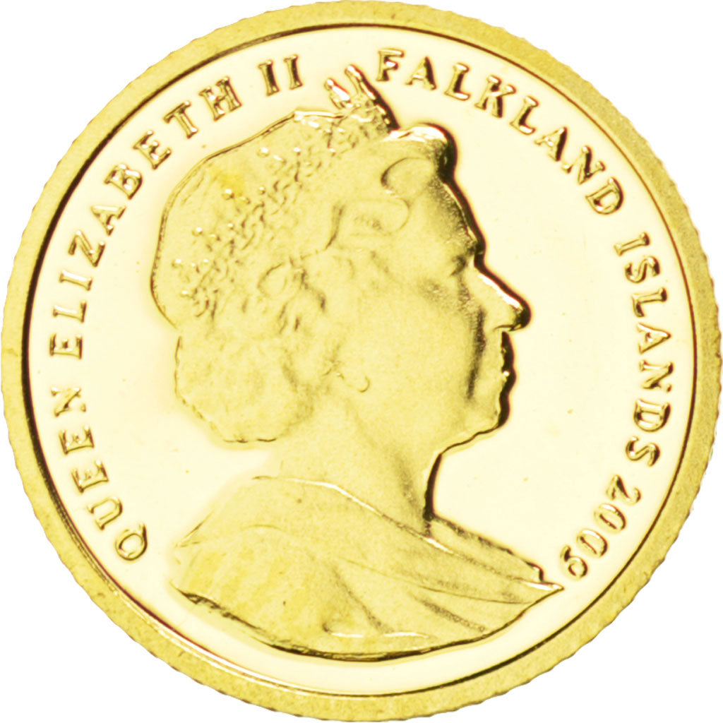 Iles Falkland, Elisabeth II, 1/64 Crown Or Charles Darwin 2009, KM New