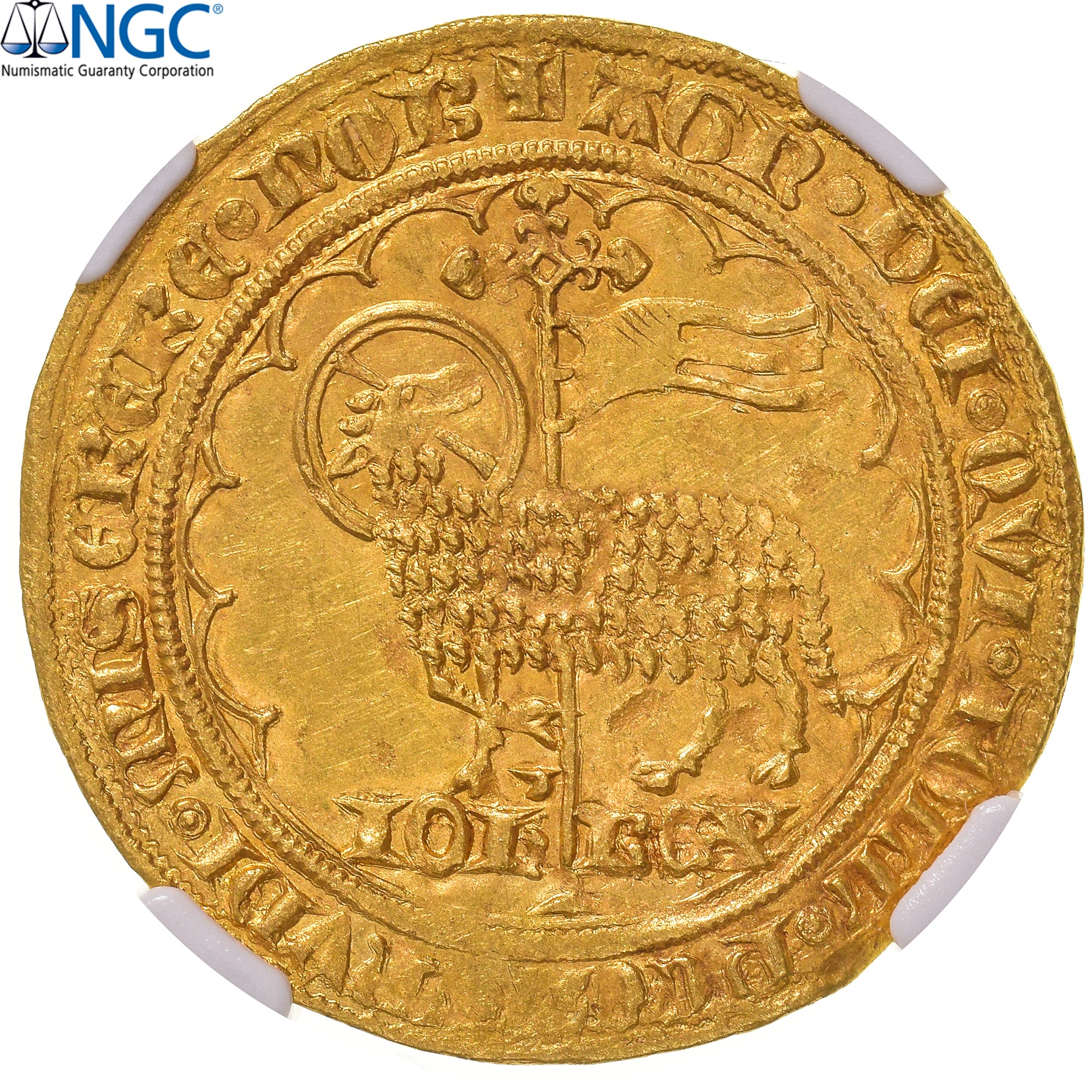 Francia, Jean II le Bon, Mouton d'or, 1355, Pontivy's Hoard, Oro, NGC, EBC+