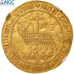 França, Jean II le Bon, Mouton d'or, 1355, Pontivy's Hoard, Dourado, NGC