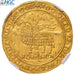 France, Jean II le Bon, Mouton d'or, 1355, Trésor de Pontivy, Or, NGC, SUP