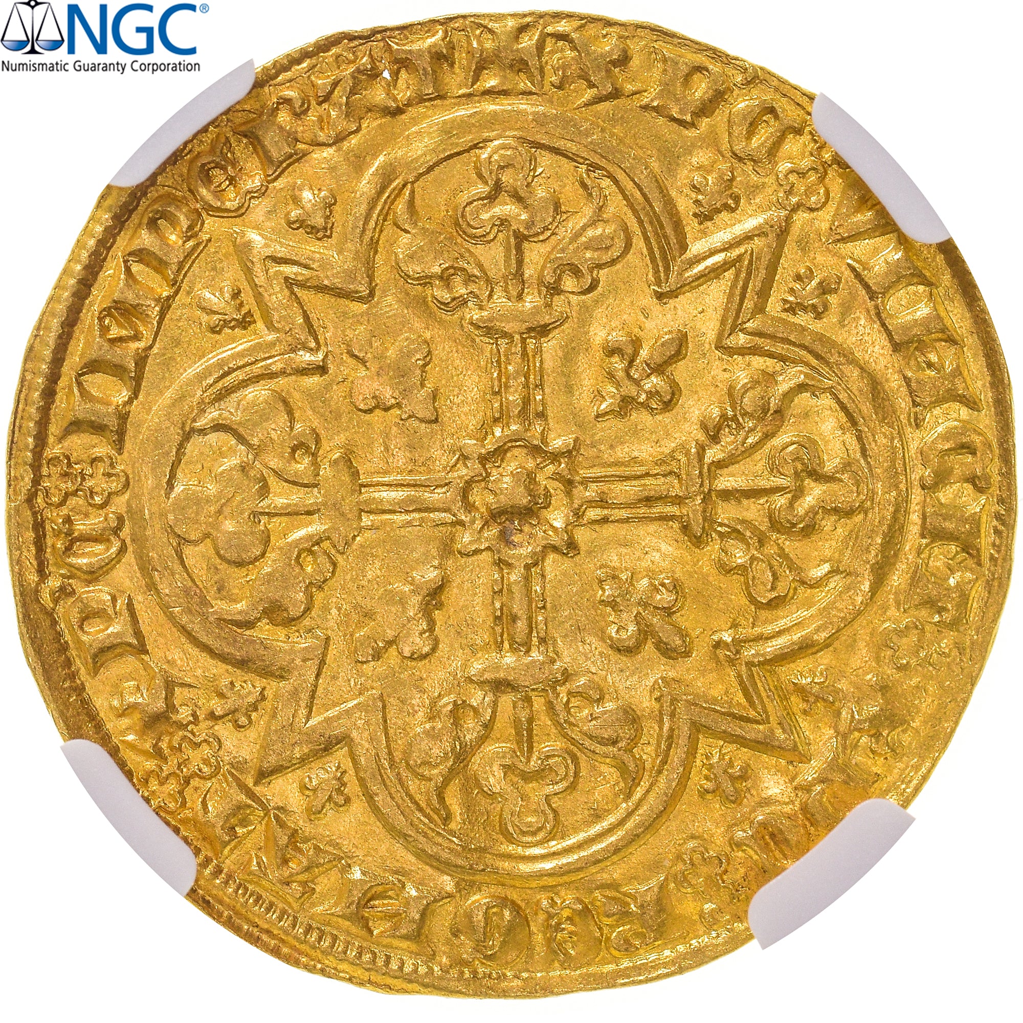 France, Jean II le Bon, Mouton d'or, 1355, Trésor de Pontivy, Or, NGC, SUP