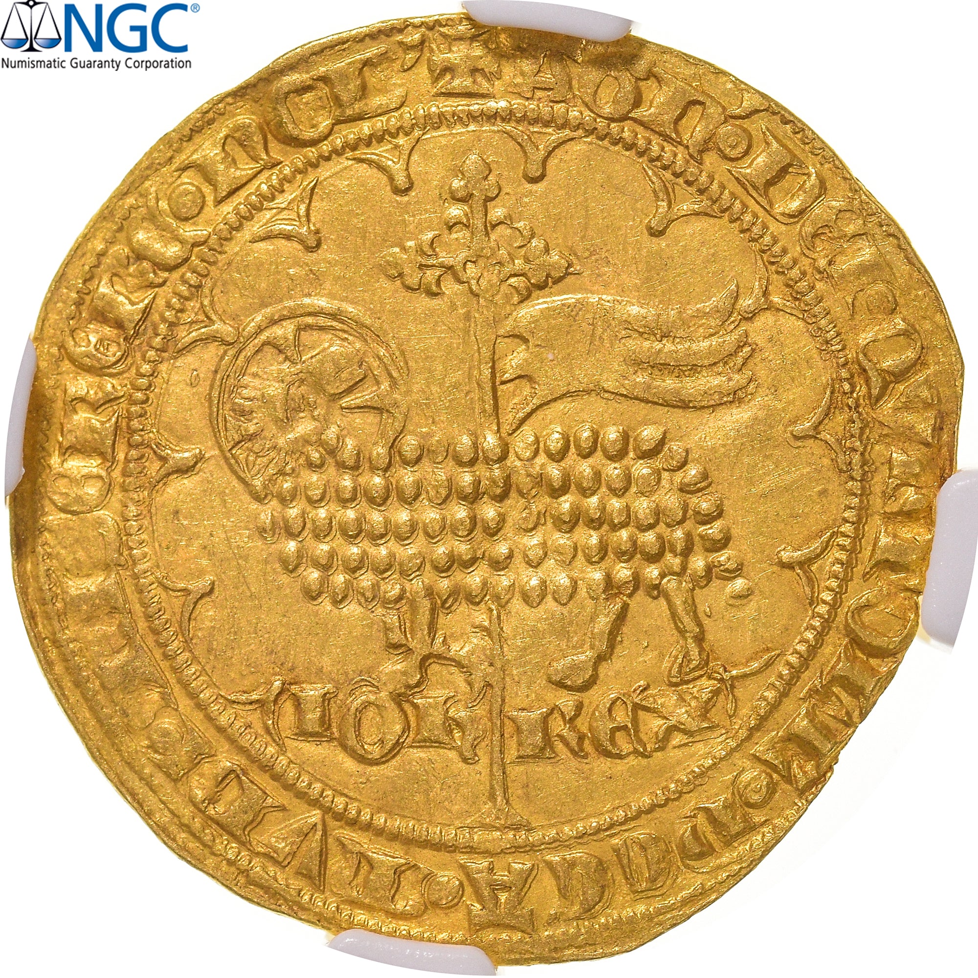 Münze, Frankreich, Jean II le Bon, Mouton d'or, 1355, Pontivy's Hoard, NGC