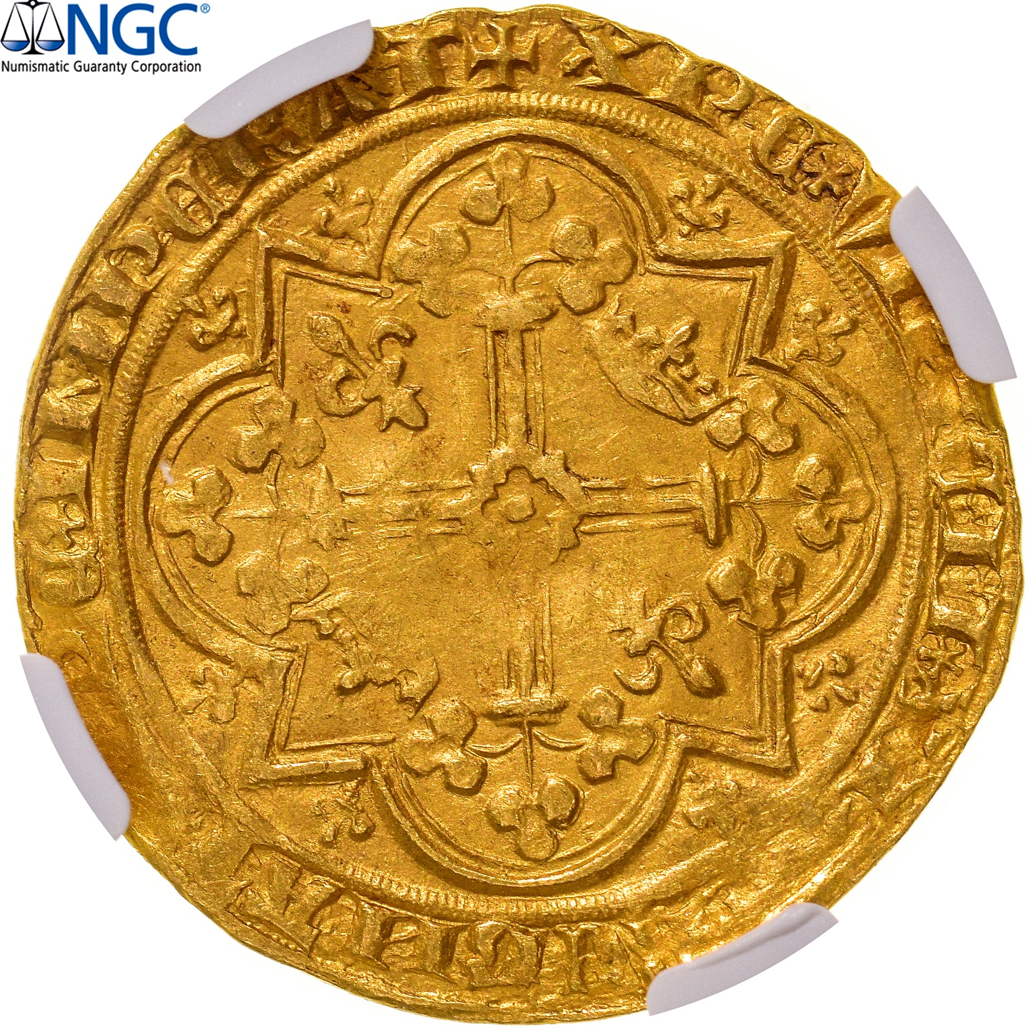 Moneda, Francia, Charles V, Franc à pied, 1365, Pontivy's Hoard, NGC, MS62