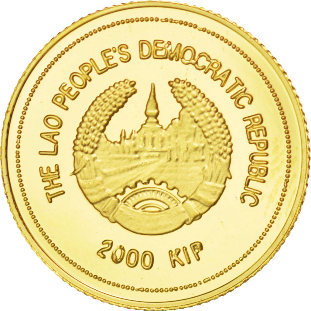 Lao, 2000 Kip, 2001, KM #New, MS(65-70), Gold, 1.23