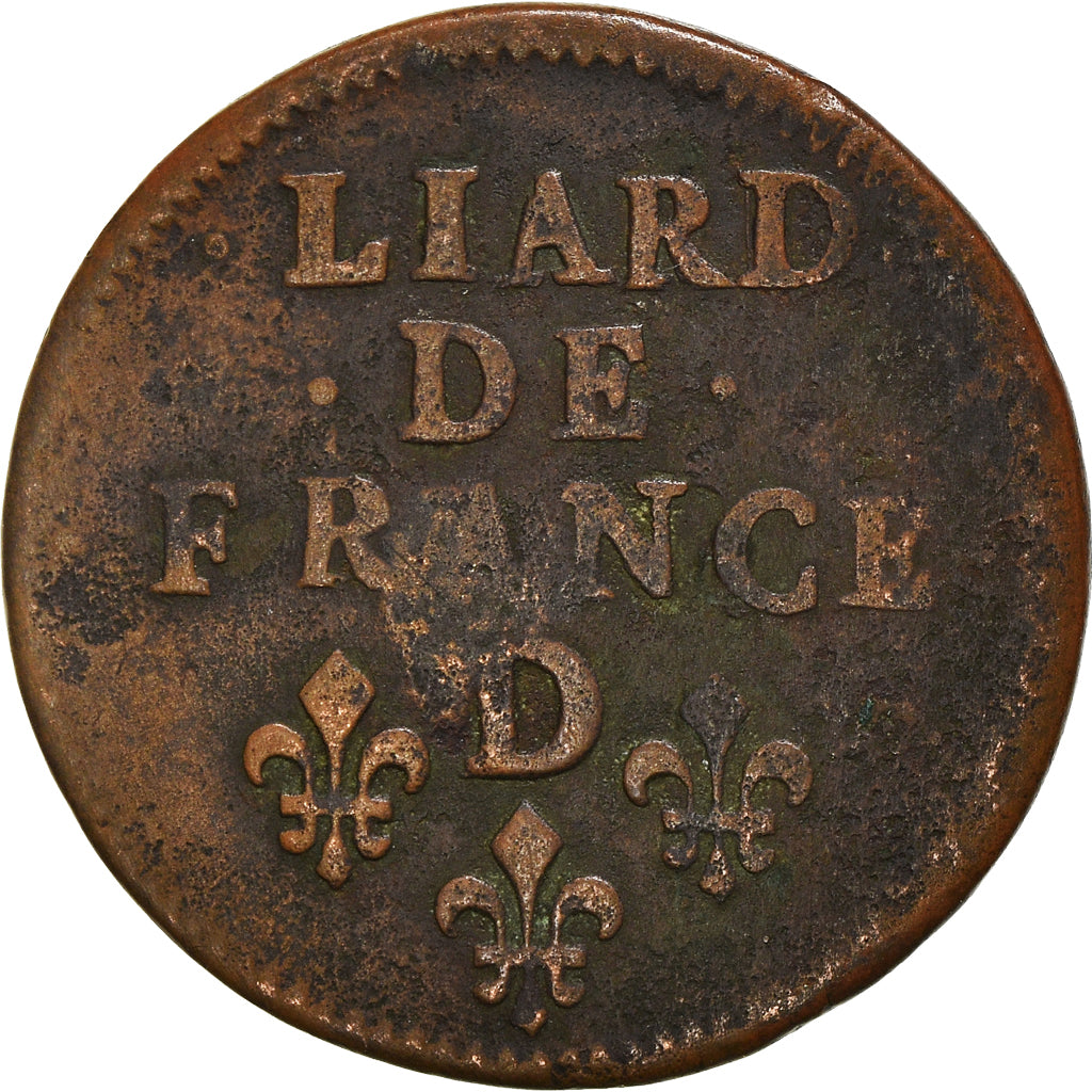 Monnaie, France, Louis XIV, Liard de France, 1655, Vimy, TB, Cuivre, C2G:56