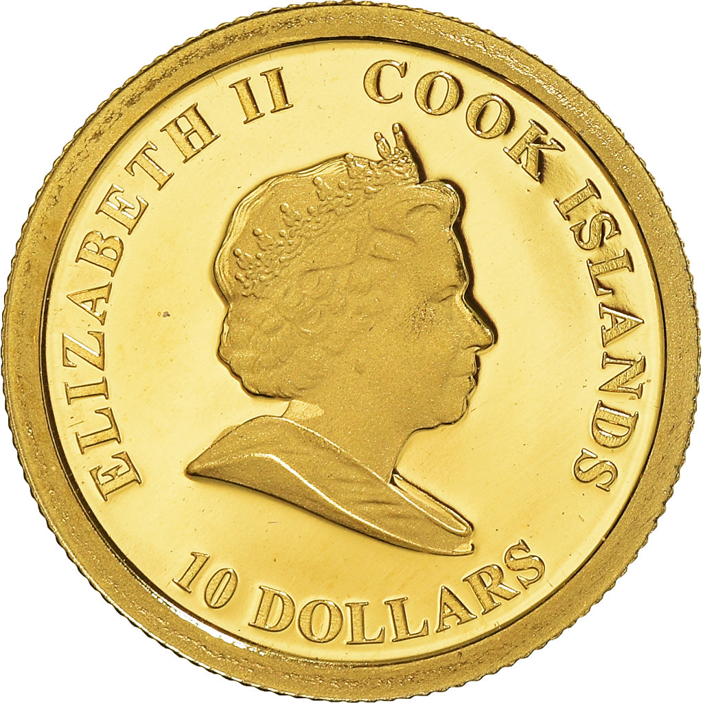 Coin, Cook Islands, Elizabeth II, 10 Dollars, 2008, MS(65-70), Gold, KM:1206