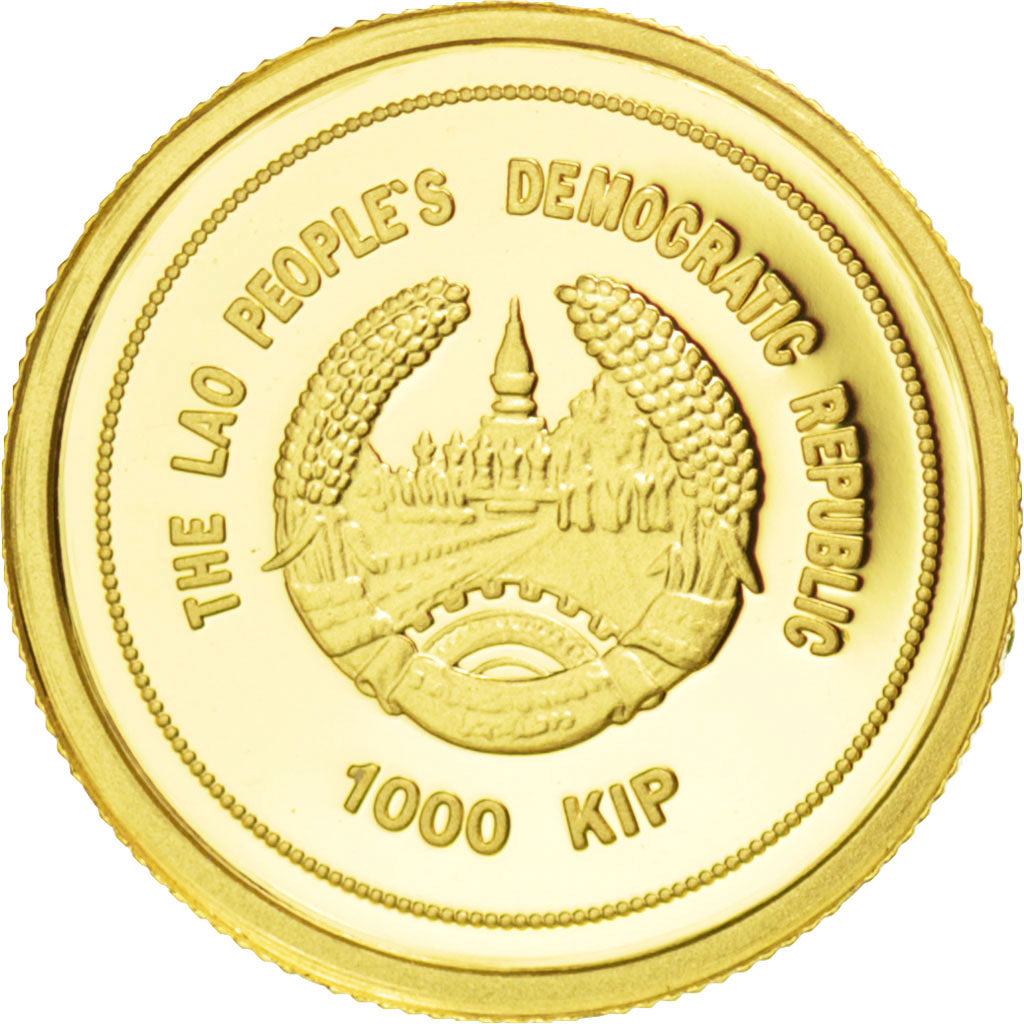 LAO, 1000 Kip, 2007, Berlin, KM #161, MS(65-70), Gold, 13.92, 1.27