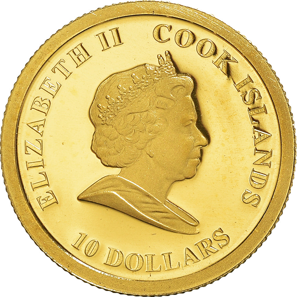 Coin, Cook Islands, Elizabeth II, 10 Dollars, 2009, 1/25 Oz, MS(65-70), Gold