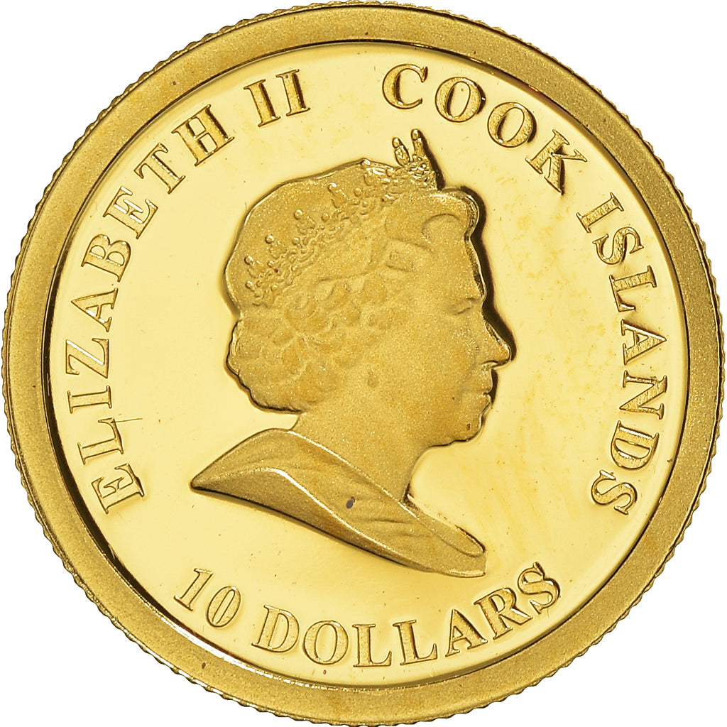 Monnaie, Îles Cook, Elizabeth II, James Cook, 10 Dollars, 2008, 1/25 Once, FDC