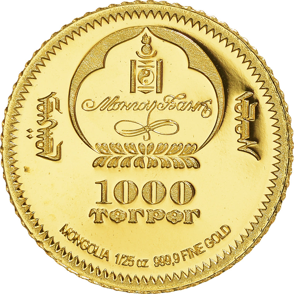 Coin, Mongolia, Dancing Queen, 1000 Tugrik, 2006, 1/25 Oz, MS(65-70), Gold