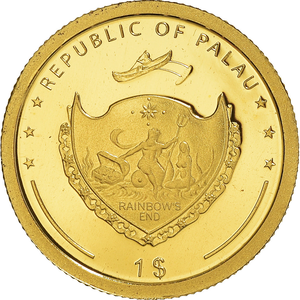 Coin, Palau, Dollar, 2009, CIT, 1/25 Oz, MS(65-70), Gold, KM:241