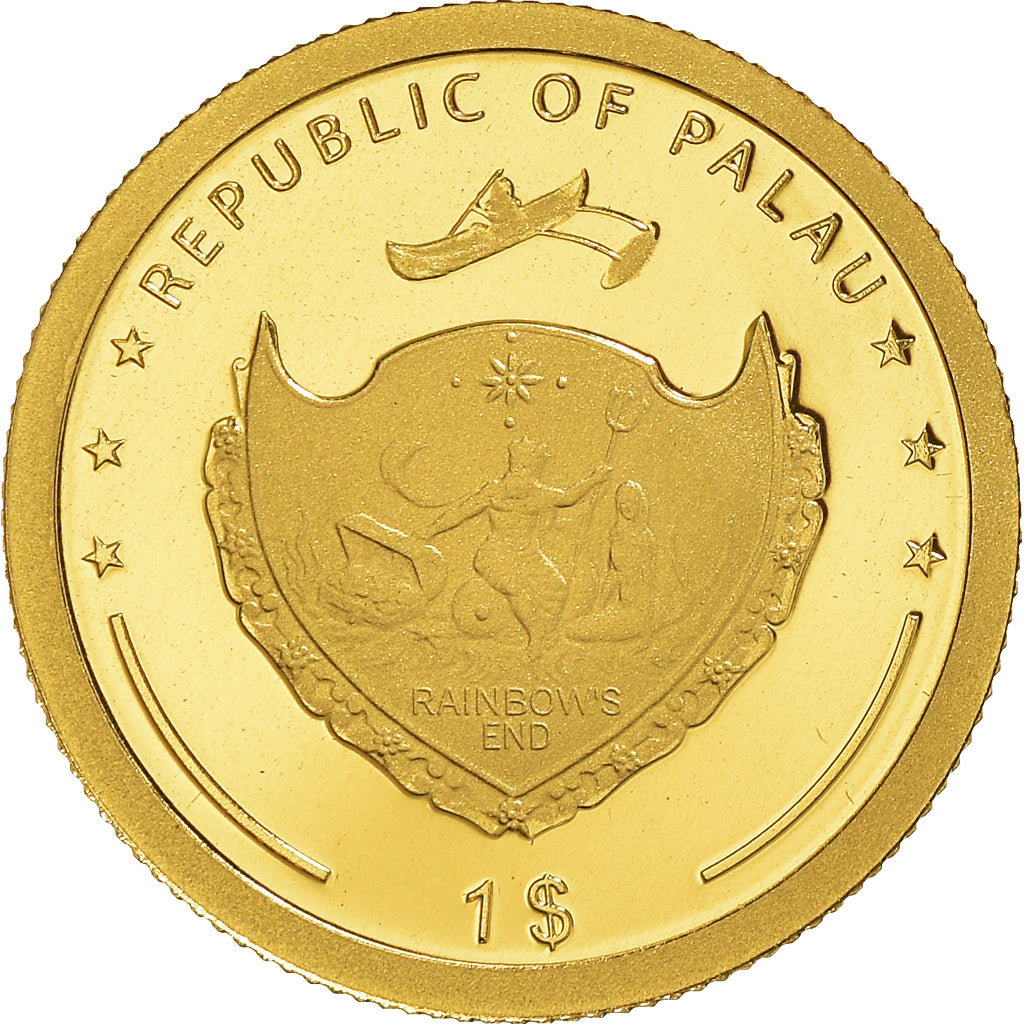 Coin, Palau, Don Bosco, Dollar, 2009, CIT, 1/25 Oz, MS(65-70), Gold, KM:239