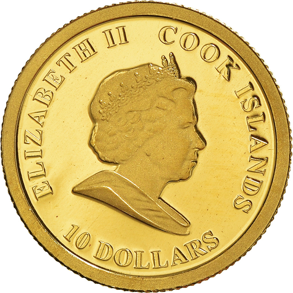 Coin, Cook Islands, Elizabeth II, 10 Dollars, 2010, CIT, MS(65-70), Gold