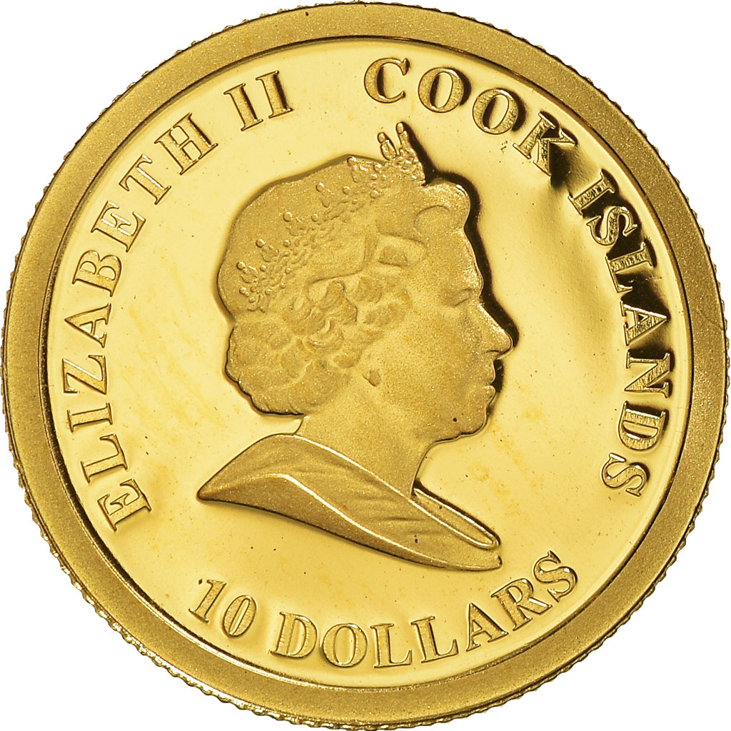 Munten, Cookeilanden, Elizabeth II, 10 Dollars, 2010, CIT, FDC, Goud, KM:1297