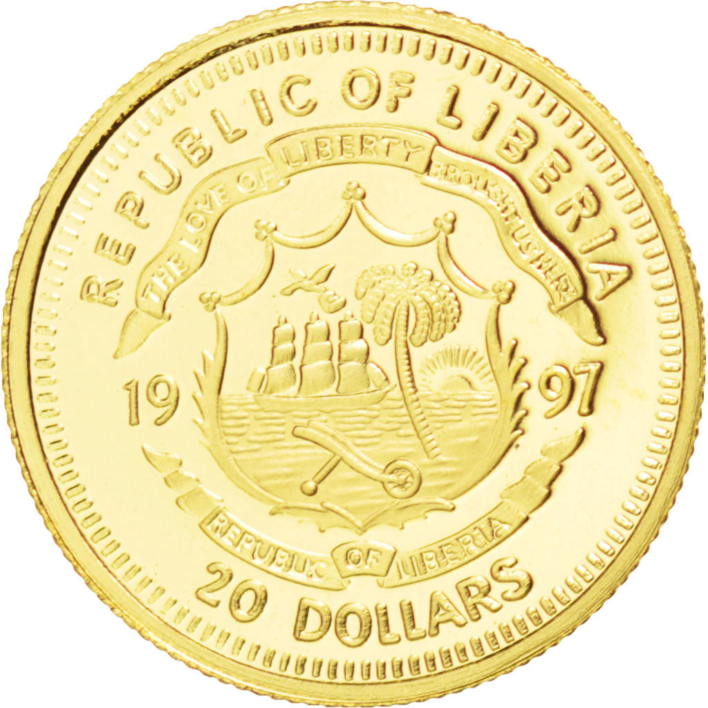 Liberia, 20 Dollars, 1997, KM #New, MS(65-70), Gold, 1.22