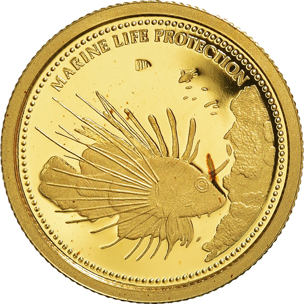 Coin, Palau, Lionfish, Dollar, 2009, CIT, MS(65-70), Gold, KM:234