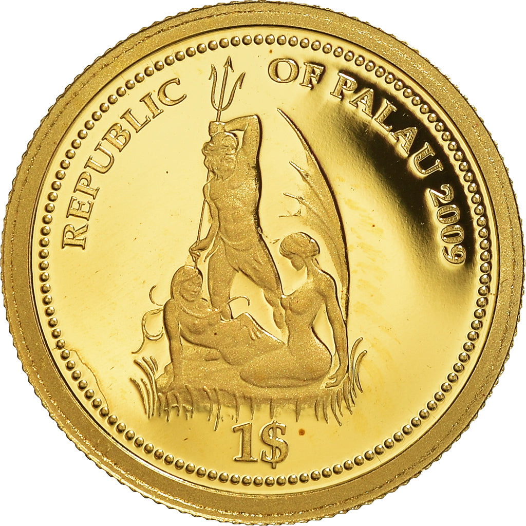 Coin, Palau, Lionfish, Dollar, 2009, CIT, MS(65-70), Gold, KM:234