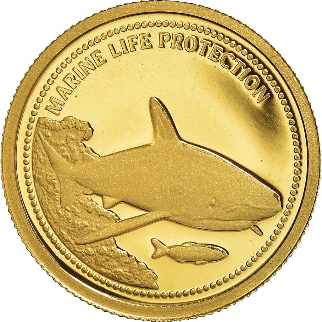 Coin, Palau, Marine Life Protection, Dollar, 2008, MS(65-70), Gold, KM:163