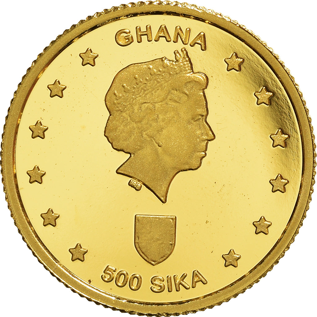Monnaie, Ghana, Phoenician Navigators, 500 Sika, 2002, 1/25 Once, FDC, Or