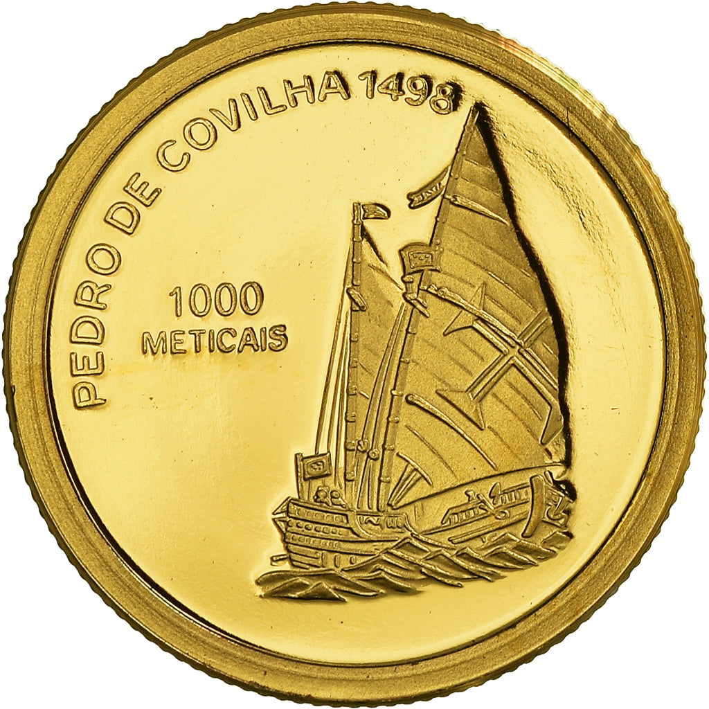 Moeda, Moçambique, Pedro de Covilha, 1000 Meticais, 2003, 1/25 Oz, MS(65-70)