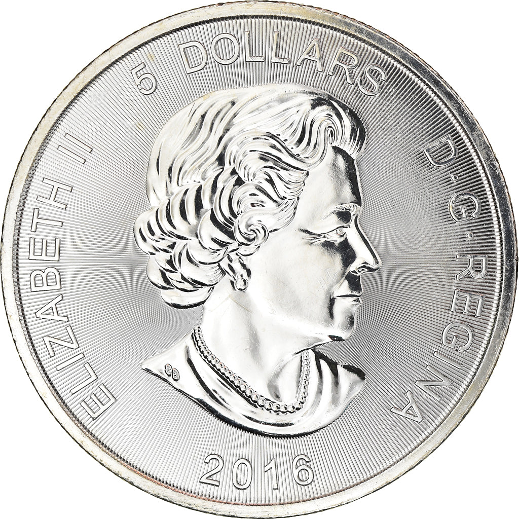 Coin, Canada, Elizabeth II, Cougar, 5 Dollars, 2016, 1 Oz, MS(60-62), Silver