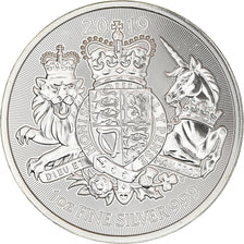 Coin, Great Britain, Royal Arms, 2 Pounds, 2019, 1 Oz, MS(65-70), Silver