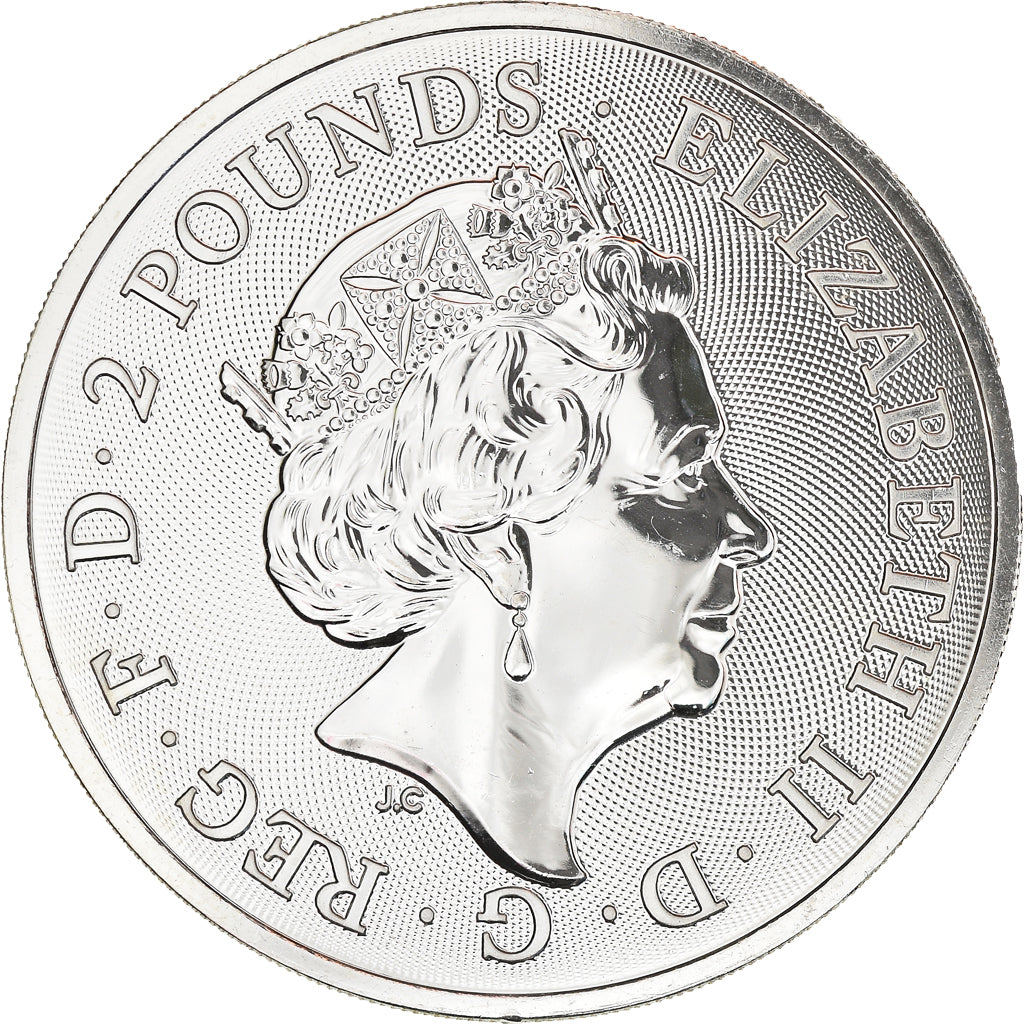 Coin, Great Britain, Royal Arms, 2 Pounds, 2019, 1 Oz, MS(65-70), Silver