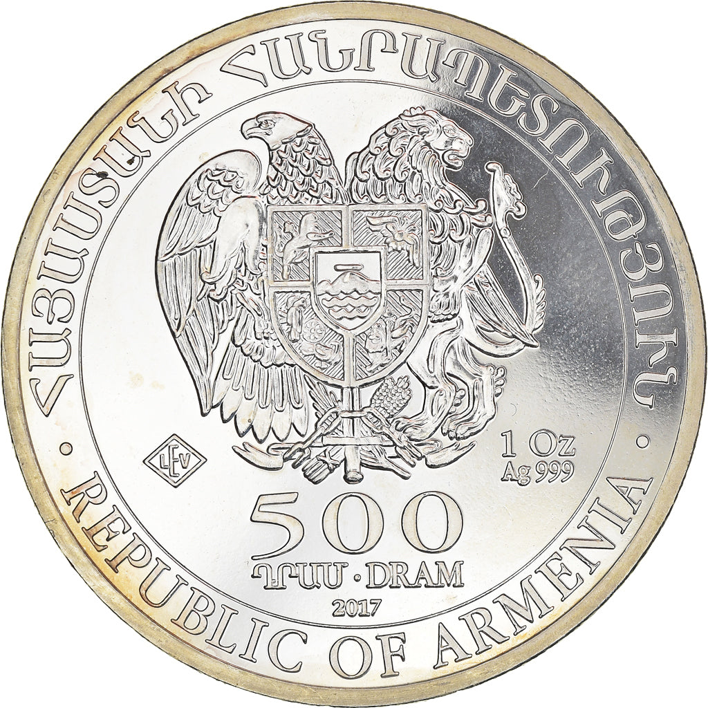 Monnaie, Arménie, Arche de Noé, 500 Dram, 2017, 1 Oz, SUP+, Argent