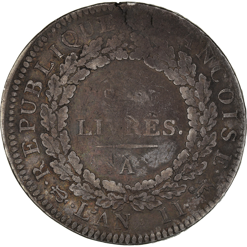 Munten, Frankrijk, Écu de 6 livres françoise, 1793, Paris, FR, Zilver