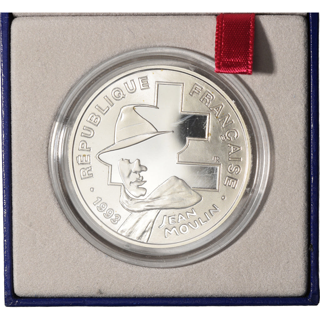 Moneta, Francia, Monnaie de Paris, Jean Moulin, 100 Francs, 1993, Paris, FDC