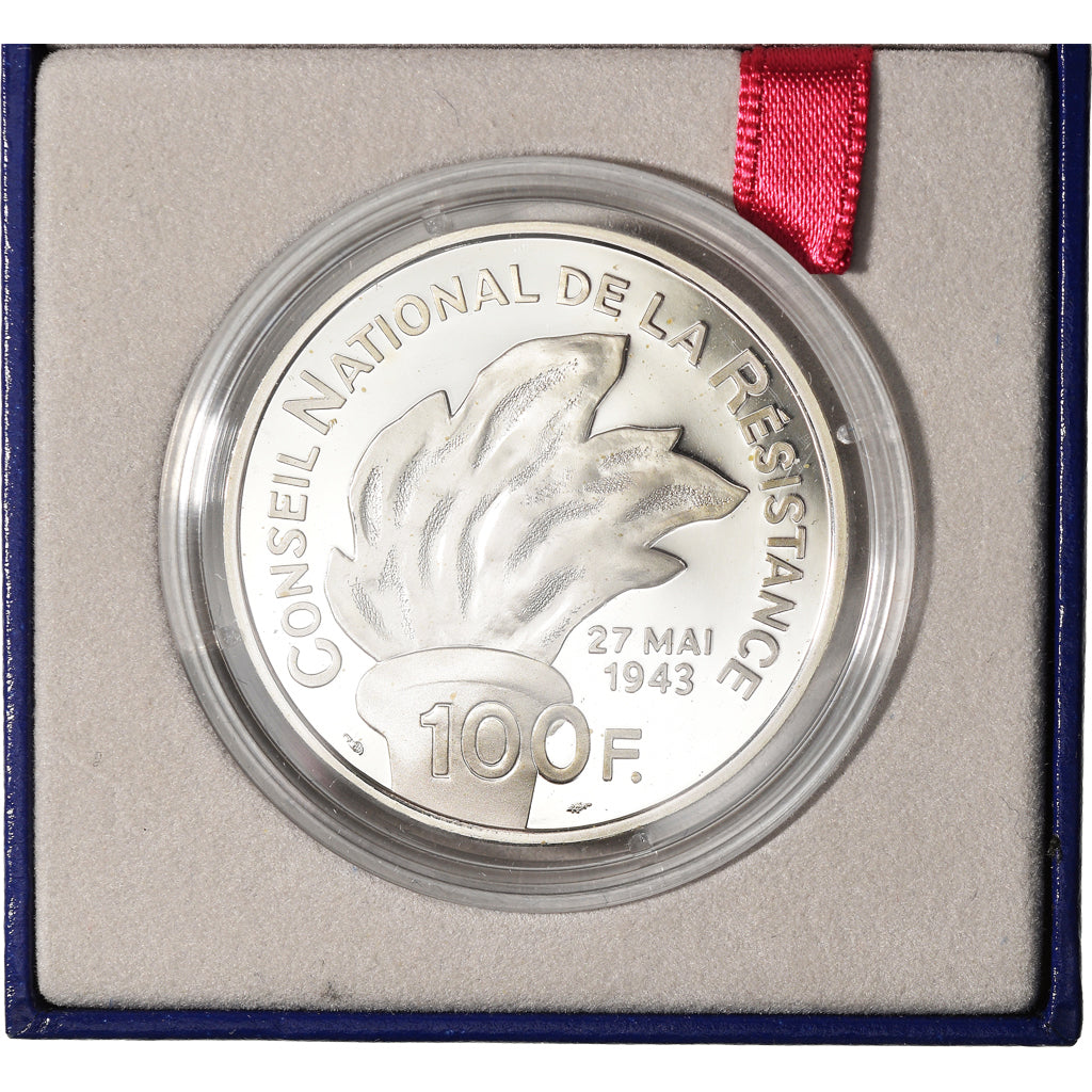 Moneta, Francia, Monnaie de Paris, Jean Moulin, 100 Francs, 1993, Paris, FDC
