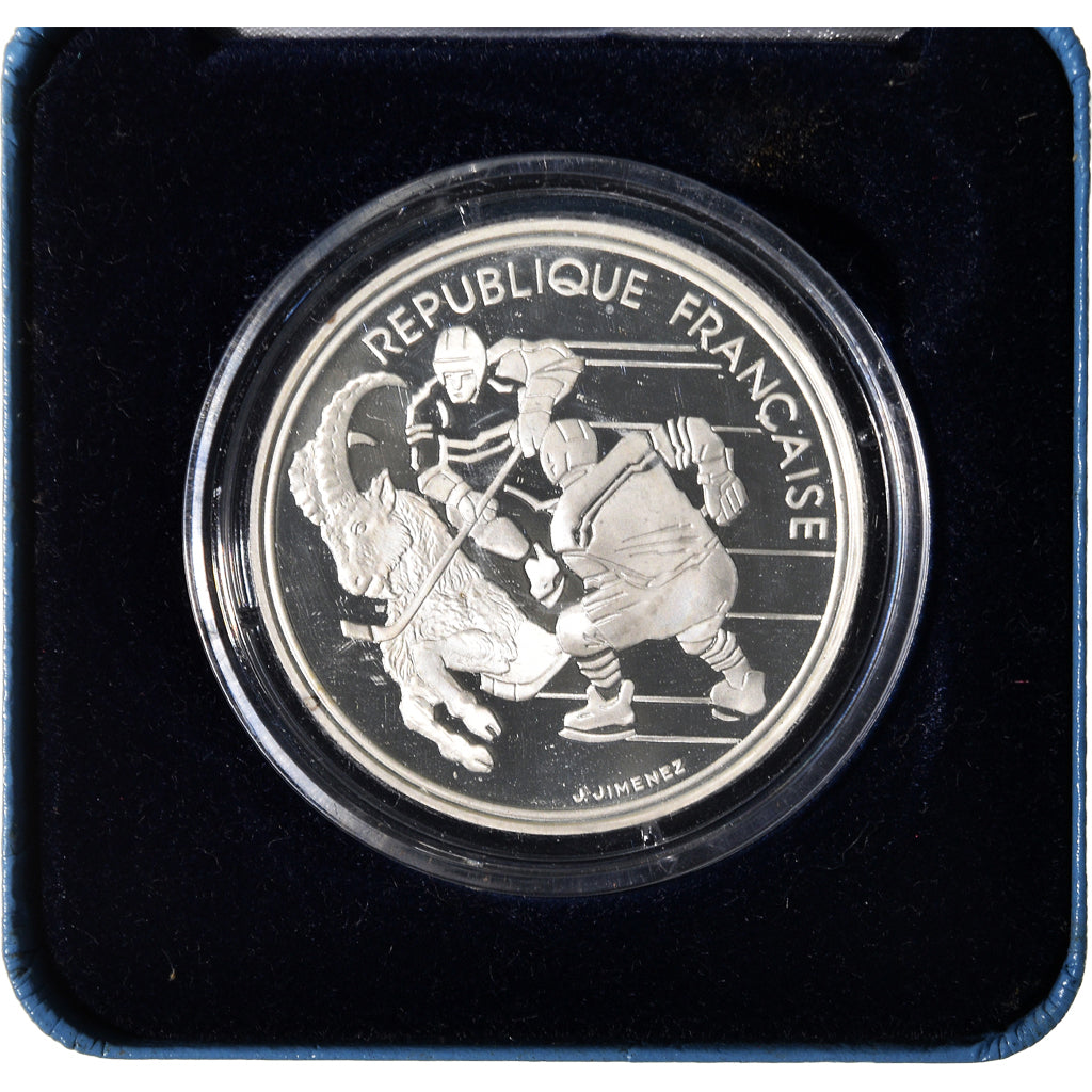 Moneta, Francia, Monnaie de Paris, Albertville 92, Hockey players, 100 Francs