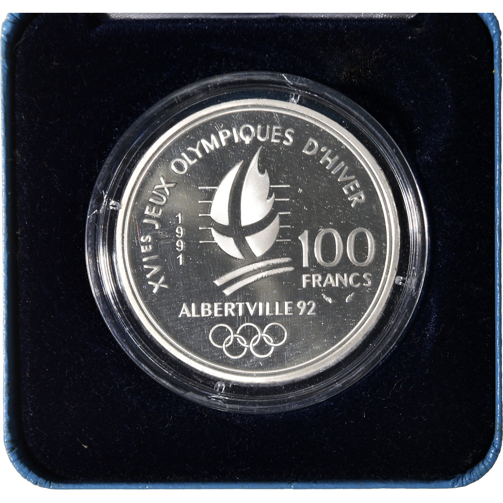 Moneta, Francia, Monnaie de Paris, Albertville 92, Hockey players, 100 Francs