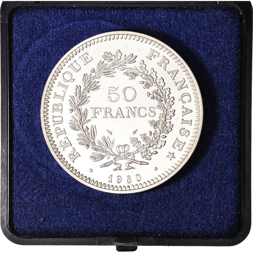 Moneta, Francia, Hercule, 50 Francs, 1980, Paris, Piéfort, FDC, Argento