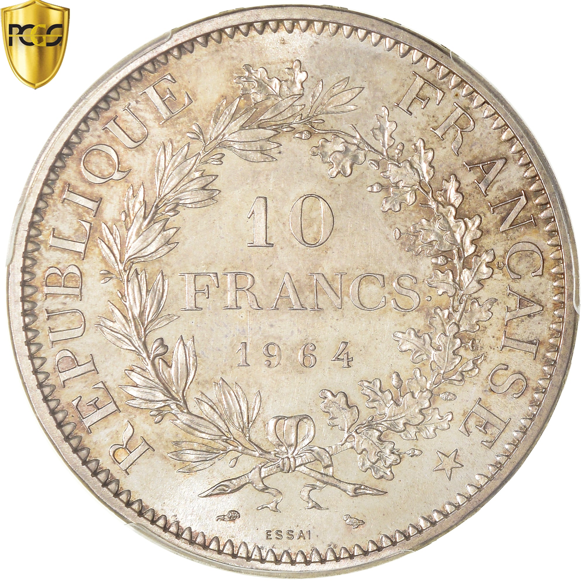 Moneta, Francia, Hercule, 10 Francs, 1964, Paris, ESSAI, PCGS, SP65, FDC