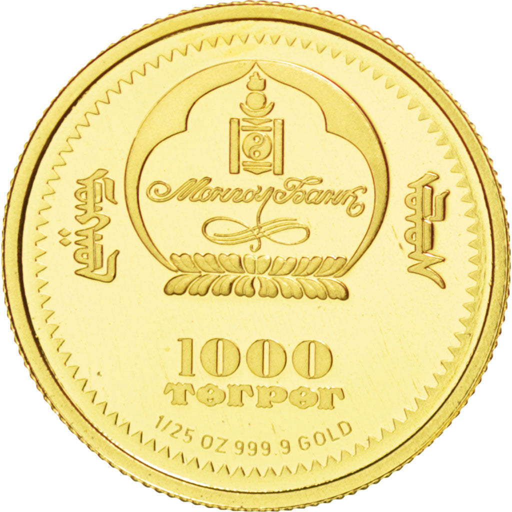 Moneda, Mongolia, 1000 Tugrik, 2006, FDC, Oro, KM:253