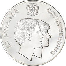 Coin, Jamaica, Elizabeth II, Royal Wedding, 25 Dollars, 1981, British Royal