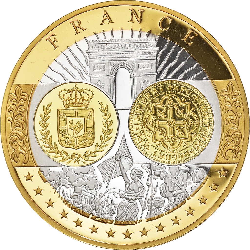 France, Médaille, L'europe, 1ère frappe hommage Euro, FDC, Argent