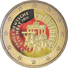 Germany, 2 Euro, Réunification, 2015, Karlsruhe, Colourized, MS(63)
