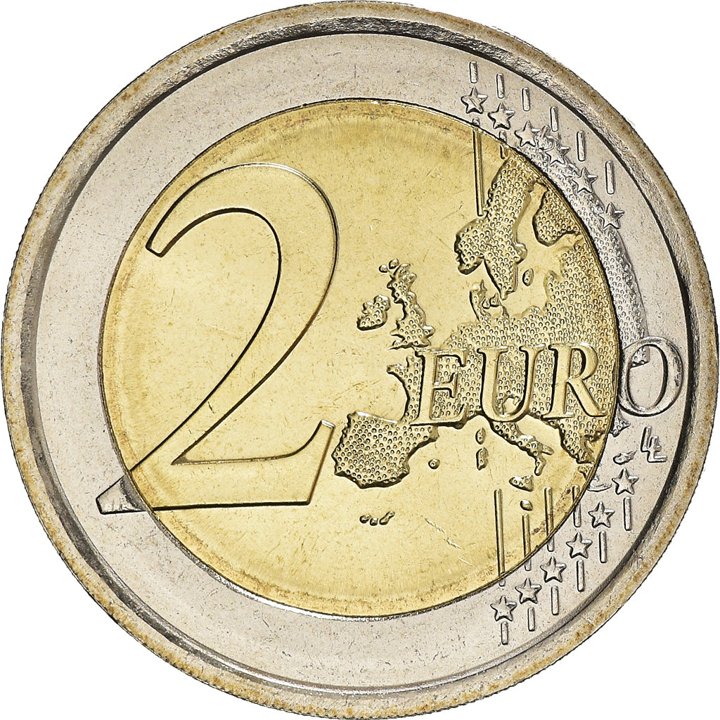 San Marino, 2 Euro, 2nd map, 2013, Rome, Hologramme, MS(63), Bi-Metallic, KM:486