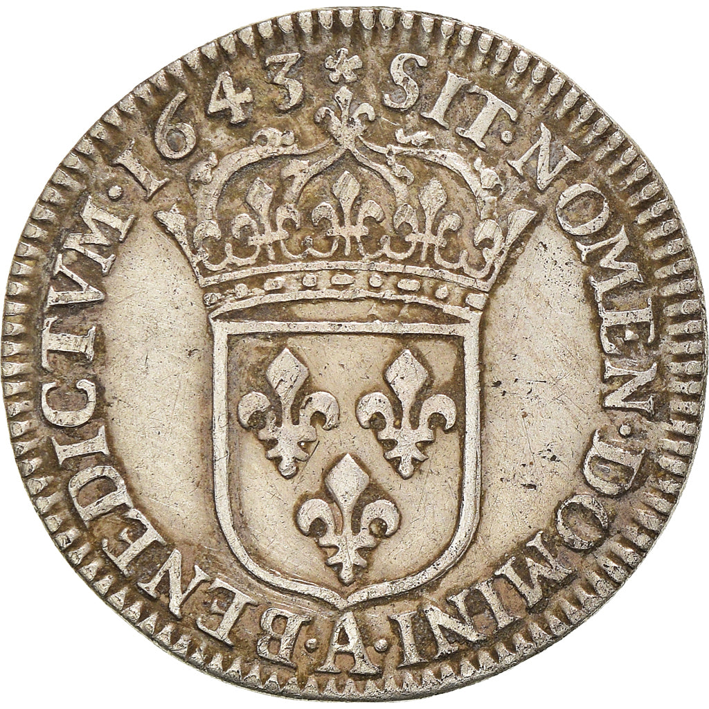 Moneda, Francia, Louis XIII, 1/12 Ecu, 1643, Paris, 2ème poinçon de Warin