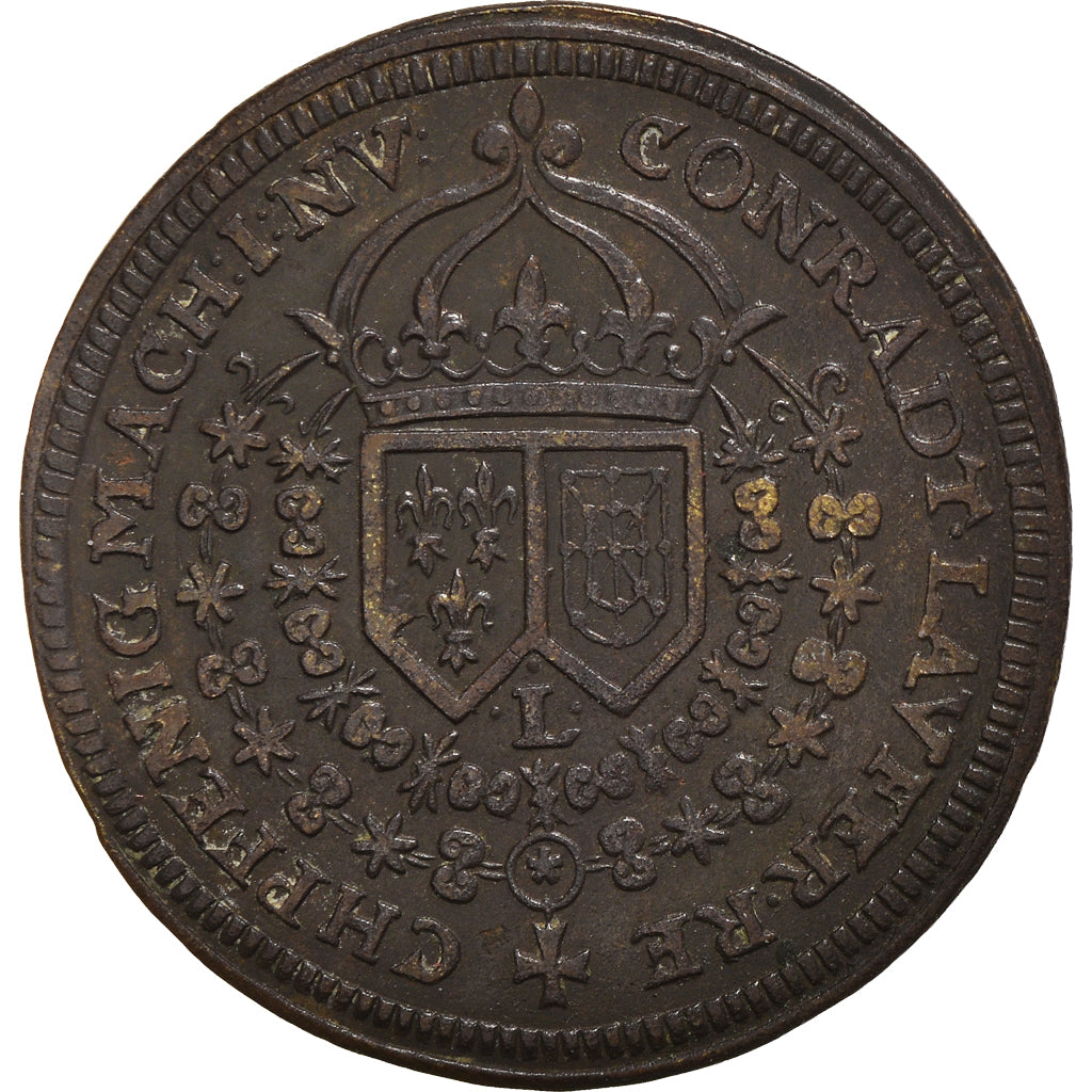 Germany, Token, Louis XIV, Nuremberg, Conrad Laufer, EF(40-45), Brass