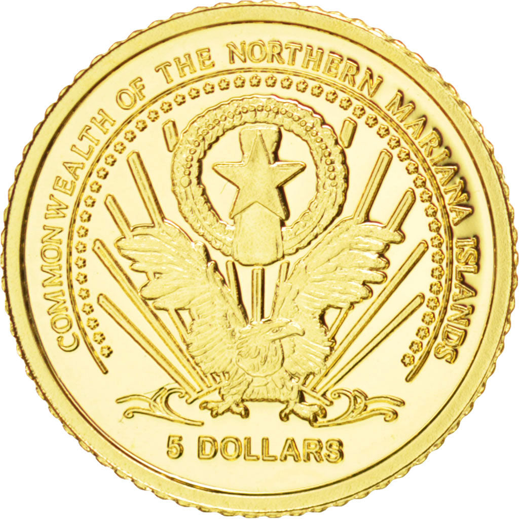 Mariana Islands, 5 Dollars, 2004, KM #New, MS(65-70), Gold, 1.23