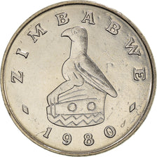 Moneta, Zimbabwe, 20 Cents, 1980, MS(63), Miedź-Nikiel, KM:4