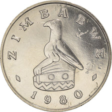 Moeda, Zimbabué, 50 Cents, 1980, MS(63), Cobre-níquel, KM:5