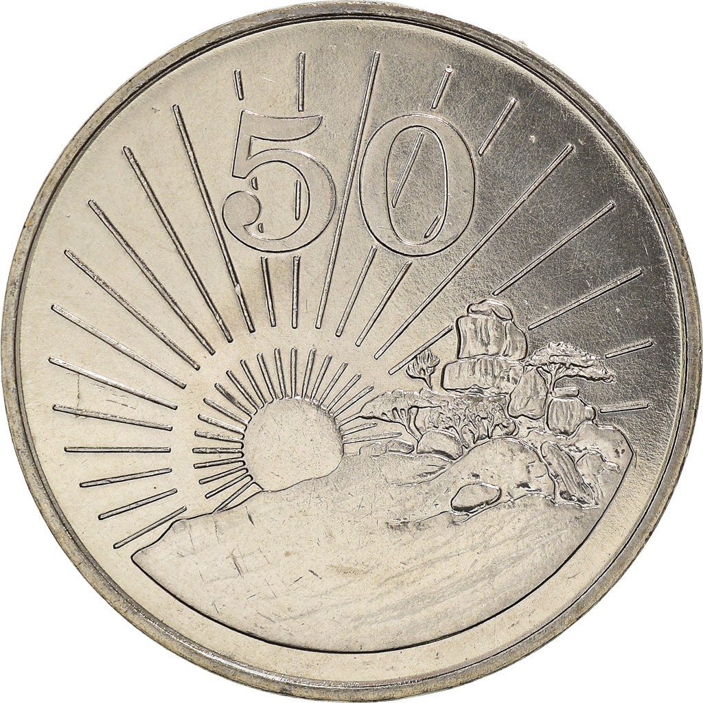 Coin, Zimbabwe, 50 Cents, 1980, MS(63), Copper-nickel, KM:5