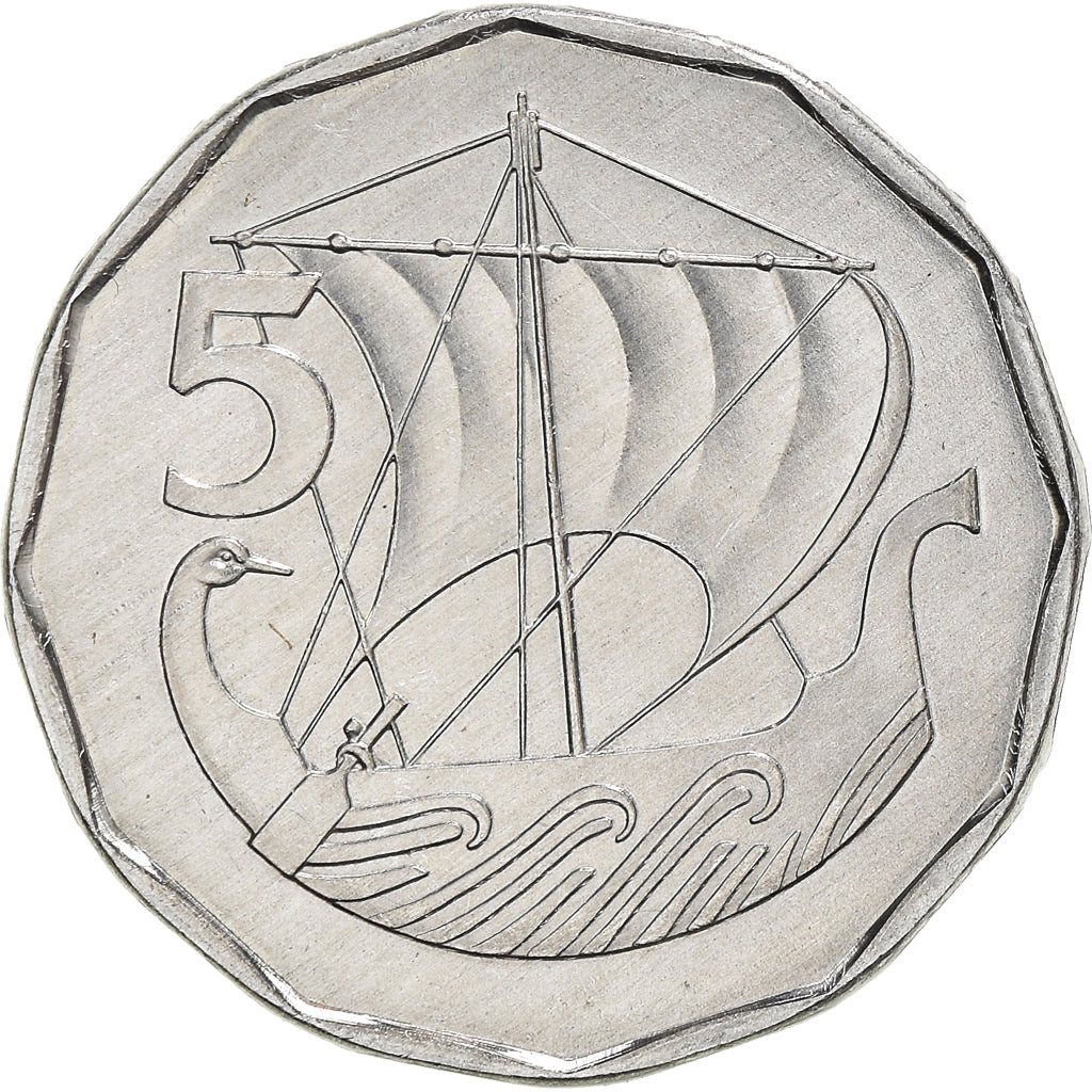 Coin, Cyprus, 5 Mils, 1982, MS(63), Aluminum, KM:50.2